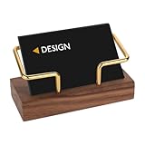 Sliverdew Visitenkartenhalter Holz Visitenkartenständer aus Walnussholz und Messing,...
