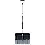 Prosperplast Schneeschieber Telescopic, Schwarz – robuste Kunststoff-Schneeschaufel mit...