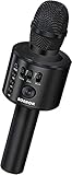 BONAOK Bluetooth Karaoke Mikrophon Erwachsene, Tragbares 3 in 1 Karaoke Mic, Handmikrofon Home...