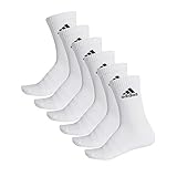 adidas Unisex 6 Paar Cushion Crew Socken, Top:White/White/White/White Bottom:White/White, M EU