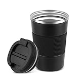 13oz/380ml Kaffeebecher to go, Thermobecher Kaffee to go, Thermo Kaffeebecher, Edelstahl Vakuum...