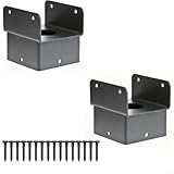 Zeroupshop Stahlpfosten-Basishalterung, Ankerverbinder für 4 x 4 Holzzaun und Deckpfosten mit...