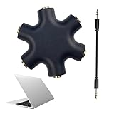 Whnbuij Audio-Splitter, Laptop-Headset-Adapter, 3,5-mm-Kopfhöreranschluss, Splitter-Adapter für...