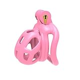 B2-Keuschheitsgürtel Set mit 4 Cockringe Pink Sissy Sex Toy Chastity Cage Atmungsaktiver...