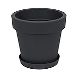 Prosperplast Blumentopf Übertopf inkl. Untersetzer Blumenkübel 34.5 x 32 cm anthrazit Pflanzkübel...