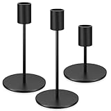 3 Stück Kerzenständer Schwarz, Kerzenhalter Stabkerzenhalter Schwarze Kerzenständer Stabkerzen,...