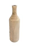 Holz Blumenvase XXL Flasche - 46 cm in Natur - Deko Vase naturbelassen - Tischdeko Fensterdeko für...