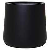 VIVANNO Eleganter Pflanzkübel Fiberglas Schwarz Matt – Outdoor Blumentopf 50x48 cm, wetterfest,...