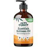 Pets Purest Lachsöl Hunde, Katzen und Heimtiere 1 Liter. Reichhaltiges Omega 3 6 9 Fischöl...