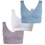 UnsichtBra Bustier Damen BH ohne Buegel | 3er Set Wohlfühl Bustiers Tops | Bügelloser Soft Bra |...