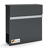 Floordirekt Moderner Briefkasten, mit Zeitungshalter, Deckel, abschließbar mit Zeitungsfach &...