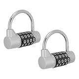 IWOWHERO 2 Stück Stelliges Zahlenschloss Vorhängeschloss Wasserdichtes Metall-padlock für Gepäck...