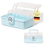 SYLANDO 27,5 cm Aufbewahrungsbox mit fächern, Sortierboxen, Nähkasten, Bastelkoffer leer, Medicine...
