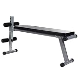 ScSPORTS® Hantelbank - Klappbar, Verstellbar, Flach/Negativ, mit Beinfixierung, bis 120 kg, Stahl,...