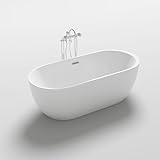 HOME DELUXE - freistehende Badewanne - CODO, Weiß - Maße: ca. 170 x 80 x 58 cm - Füllmenge: 204...