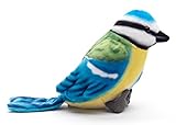 Uni-Toys - Blaumeise - 10 cm (Höhe) - Plüsch-Vogel, Meise - Plüschtier, Kuscheltier