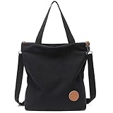 JANSBEN Damen Canvas Handtasche Schultertasche Strandtasche Casual Multifunktionale Umhängetaschen...