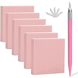MVOSJFIE 6 Stück 2 X 2 Rosa Gravurblock Aus Gummi, Gravurwerkzeug zum Gravieren, Drucken, Stempeln,...