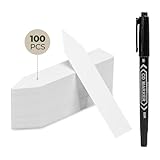 Bamworld 100 Stück Pflanzenschilder Wetterfest Doppelseitig 10x2 cm mit Beschriftungsfläche...