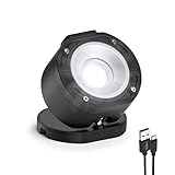 ANSMANN Profi Arbeitsstrahler mit 10W COB-LED, wiederaufladbar, 360° drehbares Kugelgelenk, mit...