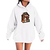 Sweatshirtjacke Damen Damen Halloween Pullover Hoodie Lässiges Langarm-Sweatshirt mit Grafikdruck...