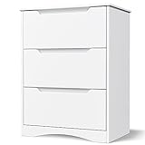 Bealife Kommode, 3-Schubladen-Kommode für Schlafzimmer, Weißer Schubladenschrank für Wohnzimmer,...