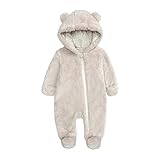 Alunsito Neugeborenes Baby Bärenohr Schneeanzug Langarm Hoodie Einteiliger Overall Winter Fleece...