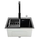 Küchenspüle Edelstahl Küchenspüle 45 * 40 * 20 cm Spüle Unterbau Küchenspüle Komplett-Set mit...