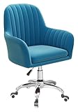 Schreibtischstuhl aus Samt mit Armlehne, ergonomischer verstellbarer Computerstuhl für Zuhause,...