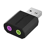 SABRENT USB Externe Soundkarte, USB auf Klinke 3,5mm, Kopfhörer auf Klinke, Audio zu USB Adapter...