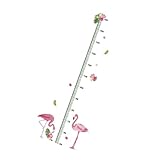 PartyKindom Flamingo Messlatte Wandaufkleber Kinderzimmer Selbstklebend Abnehmbar Wiederverwendbar...