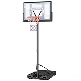 Yohood Basketballkorb, Korbhöhe von 135 bis 305 cm, Basketballständer mit 111x72cm Rückwand,...