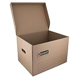 D.RECT 12 Stück Archivbox 2100 Lagerbox 431x333x294mm Klappdeckelbox Archivschachtel Aktenkarton...