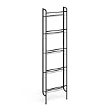 Vicco Leiterregal Klivo, Schwarz, 44.5 x 160 cm mit 5 Regalböden