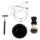 VALICLUD 4 Stücke Pogonotomy Werkzeug Set Rasiermesser Rasur Rasierpinsel Schüssel Männer Kit...