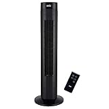 ANSIO 30' Schwarz Oszillierender Turmventilator mit Fernsteuerung- Säulenventilator - 75CM...