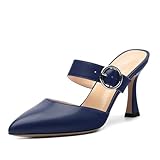MisaeMila Sandalen mit Absatz für Damen, spitzer Zehenbereich, Slipper, Kitten-Heels, Pantoletten,...