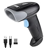 JIAN BOLAND Barcode-Scanner, 2D, QR, 1D, kabellos, Hand-Laser-Barcodeleser, 3-in-1, mit Bluetooth...