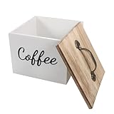 NUOBESTY Holz Aufbewahrungsbox mit Deckel Quadratische Küchenbox aus Robustem Holz für Kaffee Tee...