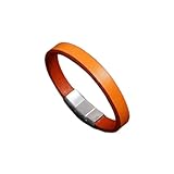 Verstellbare Mode Punk Vintage Lederarmbänder Herren Lederarmband Mode All-Match Orange...