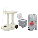 heybb Tragbare Campingtoilette Toiletteneimer Mit Deckel Camping mit Waschbecken und Wasserbehälter...