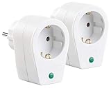 revolt Blitzschutzstecker: 2er-Set Steckdosen-Adapter mit Überspannungsschutz bis 6.000 V...