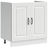 vidaXL Spülenunterschrank Kalmar Weiß 80x46x81,5 cm Holzwerkstoff, Küchenunterschrank,...