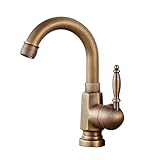 Kitchen Sink Faucet Messing-Küchenarmatur, antiker Einhand-Badezimmer-Wasserhahn, Mischbatterie,...