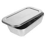 Gatuida Edelstahl Eisbehälter mit Luftdichtem Deckel Stapelbar und Platzsparend Rechteckiger Butter...