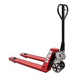 STIER Hubwagen, Gabelhubwagen mit Tragkraft 2500 kg, Gabellänge 1150 mm, Gummi-Rollen, Rot,...