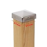 4 x PFOSTENKAPPE PYRAMIDE 91 x 91 MM EDELSTAHL