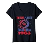 Damen Die besten Basketballspieler sind im Mai 1963 geboren Rugby T-Shirt mit V-Ausschnitt