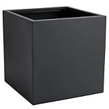 VIVANNO Pflanzkübel Fiberglas Block Frostsicher - 40x40x40 cm - Anthrazit Matt - Blumenkübel...