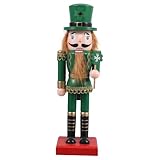 BEOSOFLOY Nussknacker Soldat 25,4 cm Weihnachten Nussknacker Figur Holz Grün Nussknacker Soldat...